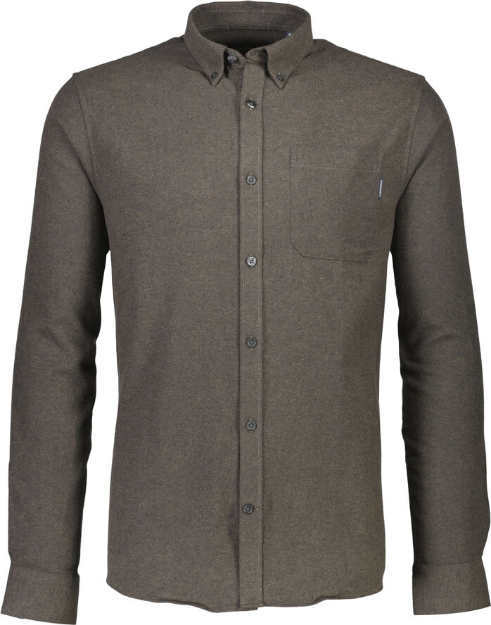 Lindbergh Brushed twill shirt L/S Black olive