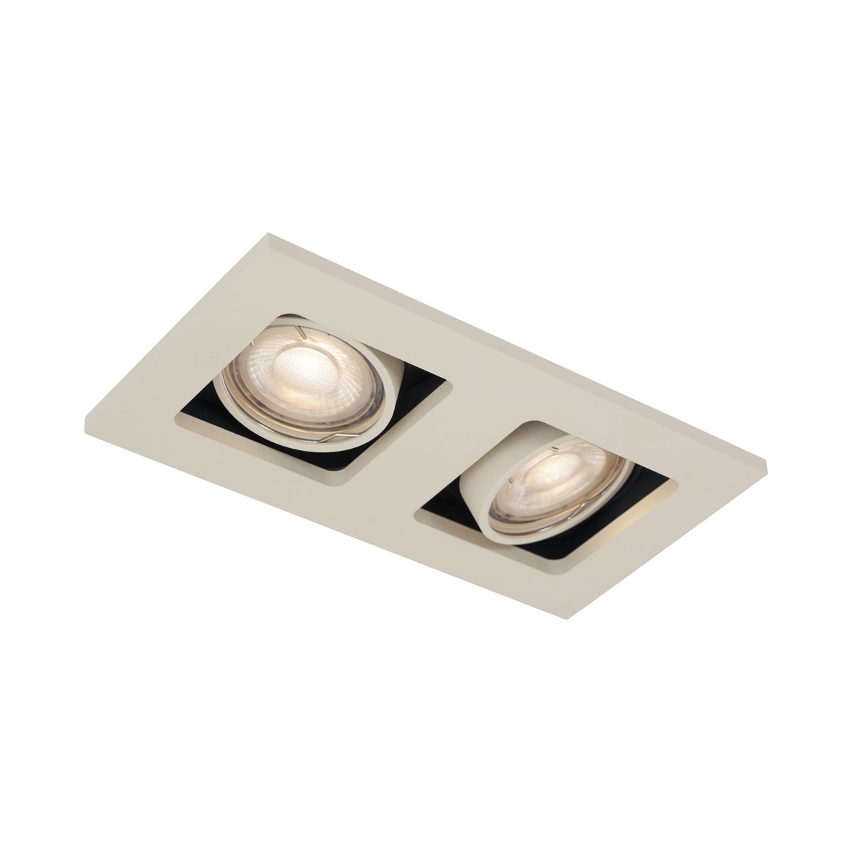 Moderne inbouwspot beige GU10 50mm draai- en kantelbaar 2-lichts - Qure
