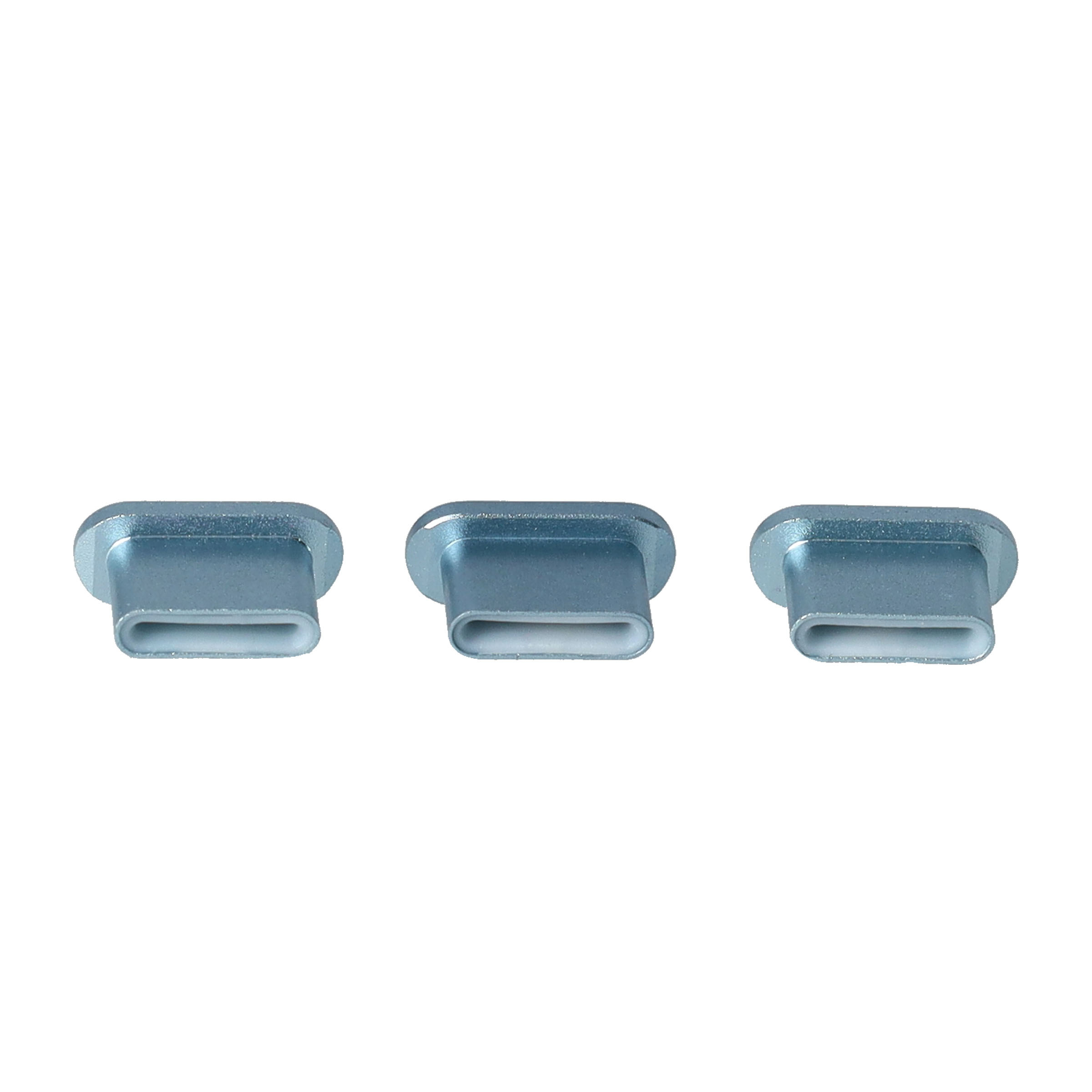 (3er Set) USB C Anti-Staub Metall Schutzstecker Anschlusskappen für Laptop / Notebook / Smartphones - Blau