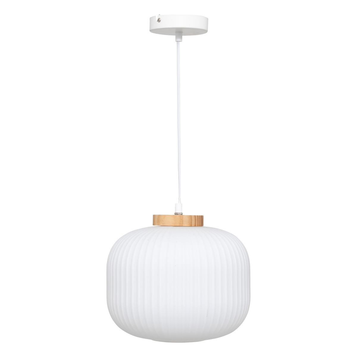 SUSPENSION VERRE TRAVIS BLANC D.25CM