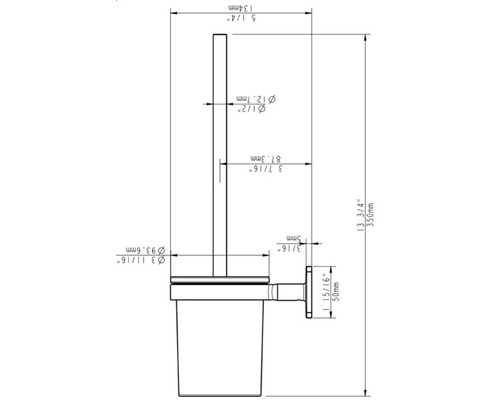 Lenz Kova toiletborstelset, zwart, 4809651