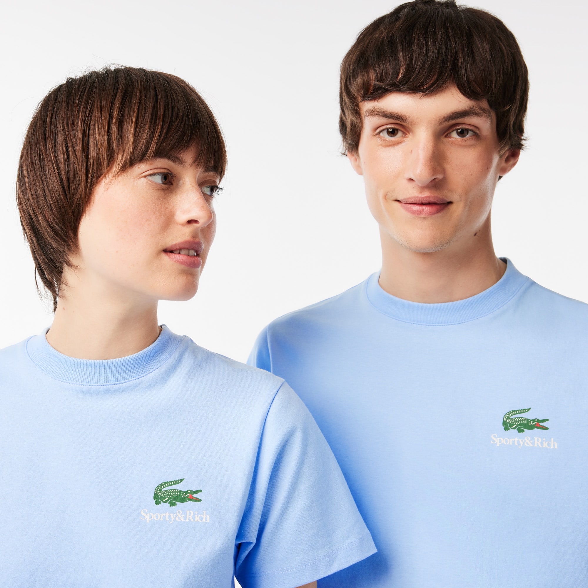 T-shirt Lacoste x Sporty & Rich oversize T-Shirts - Bleu - Lacoste - Unisex