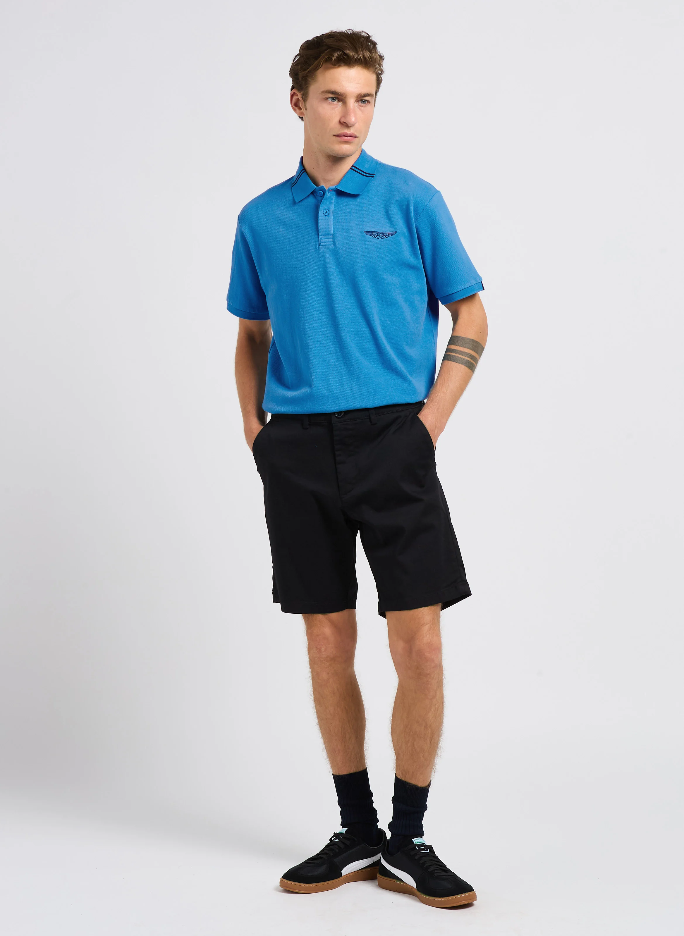 MILES - Short chino en coton bio mélangé | Noir