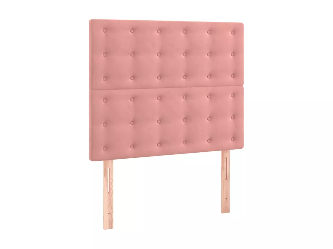 Sommier tapissier avec matelas et LED Rose 90x190 cm Velours