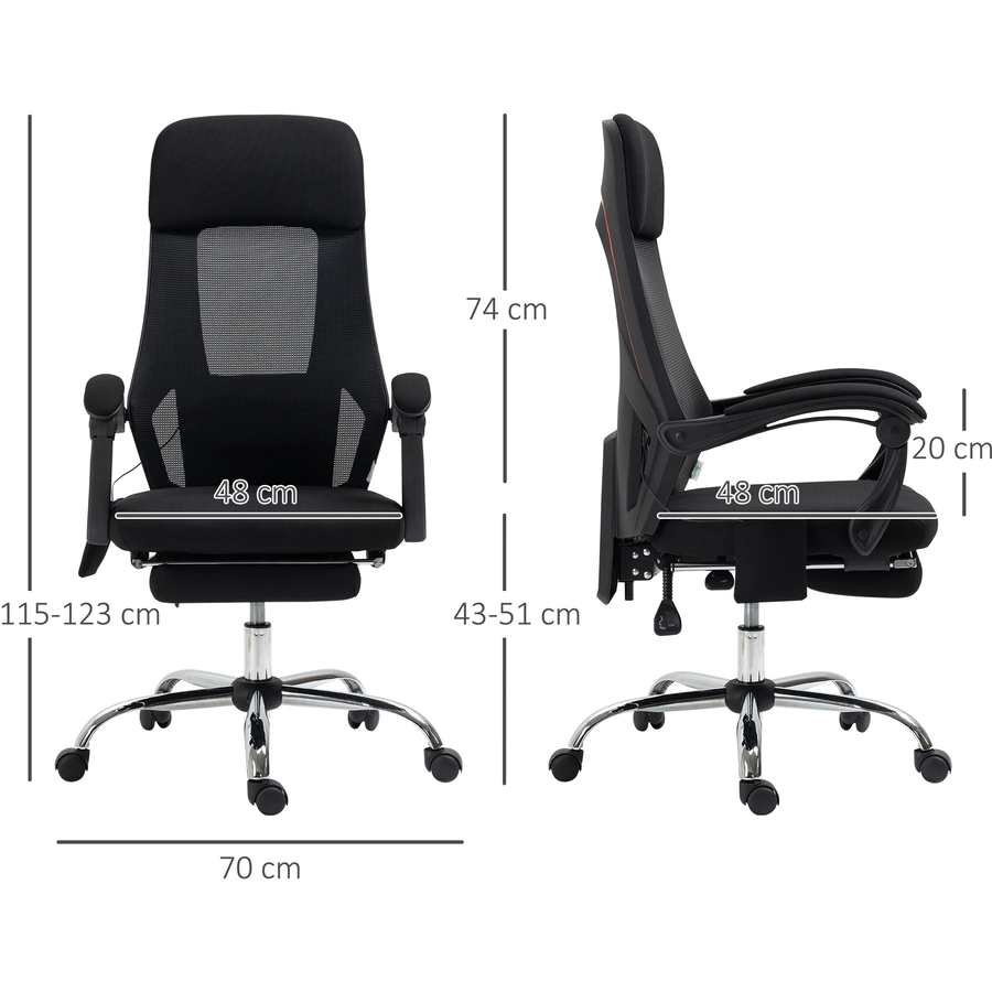 Vinsetto Bürostuhl mit Massagefunktion schwarz