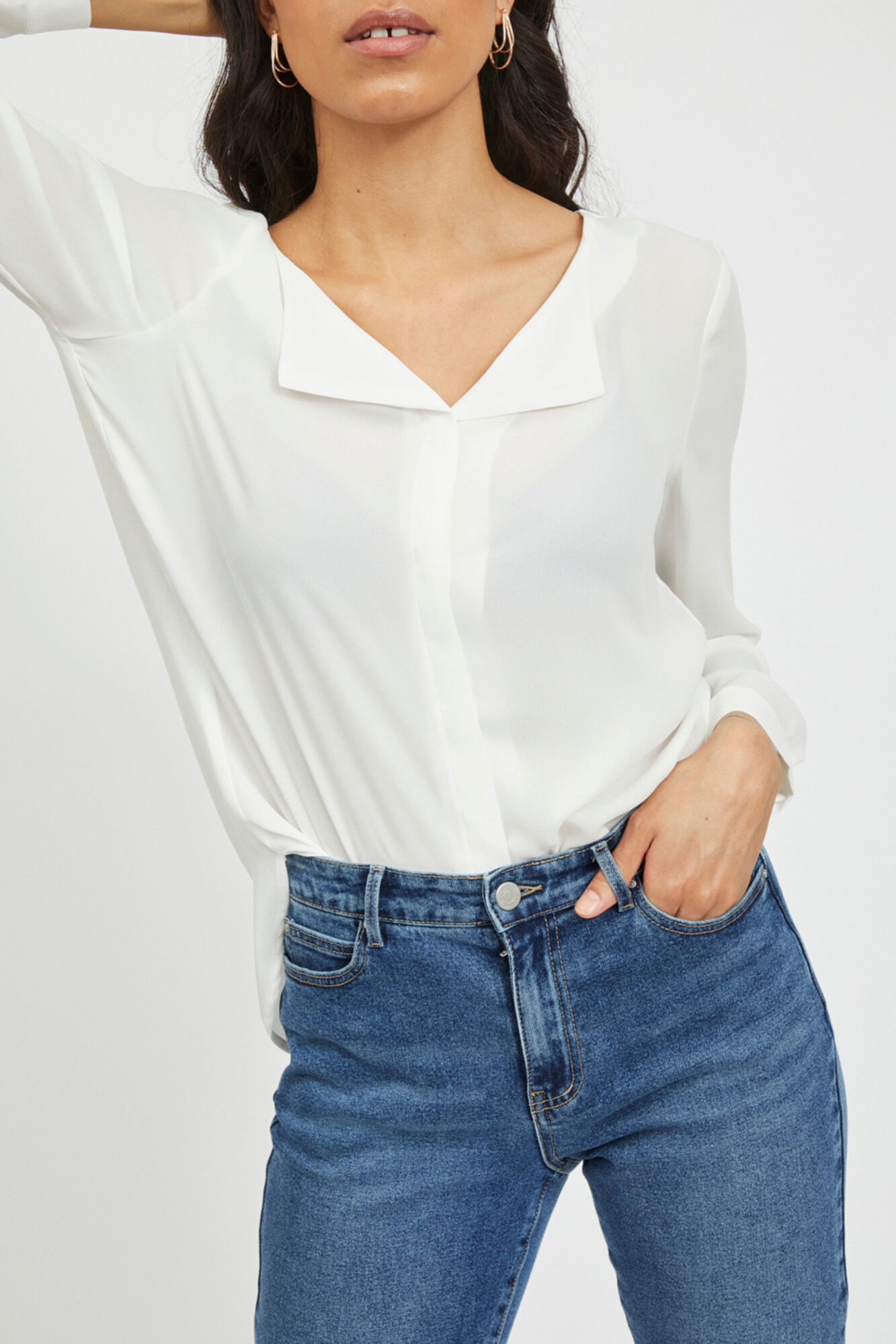Blusa de manga comprida - Branca