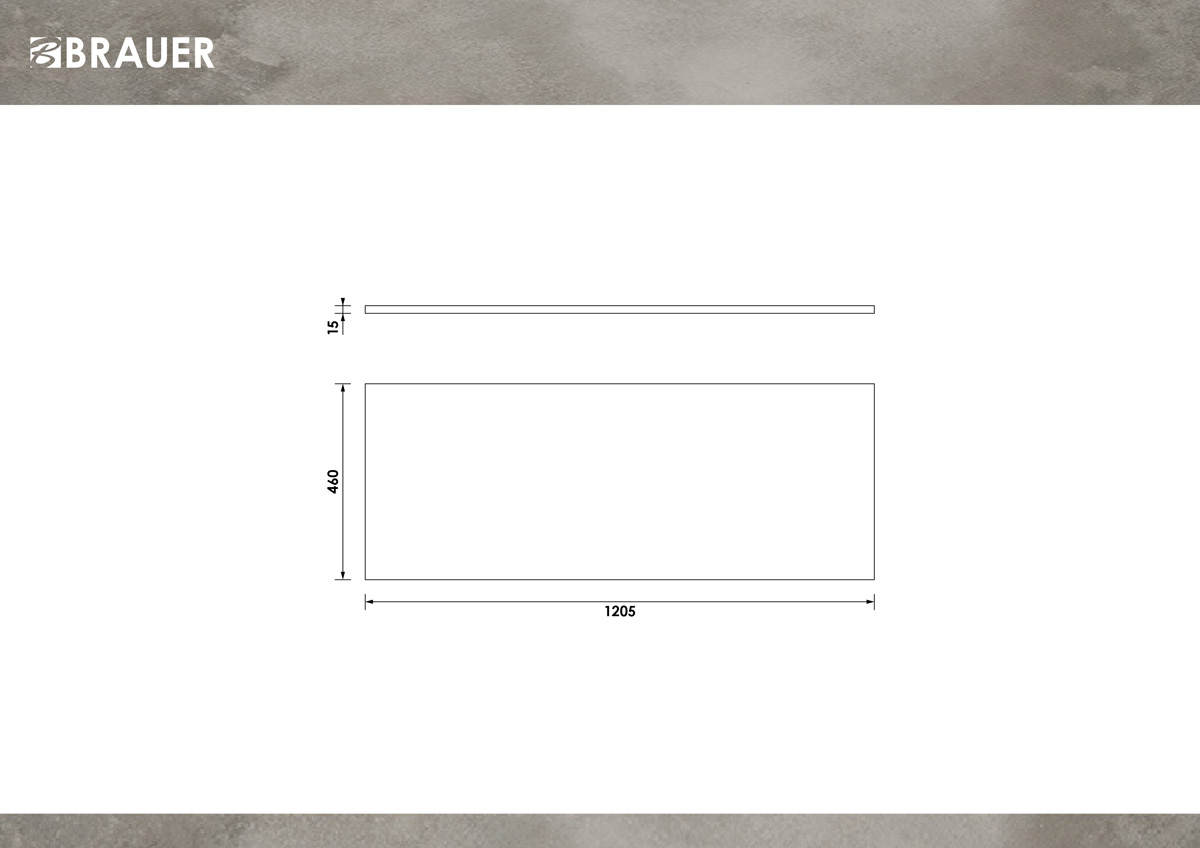 Brauer Tide toppanneel 120cm fine stone wit mat