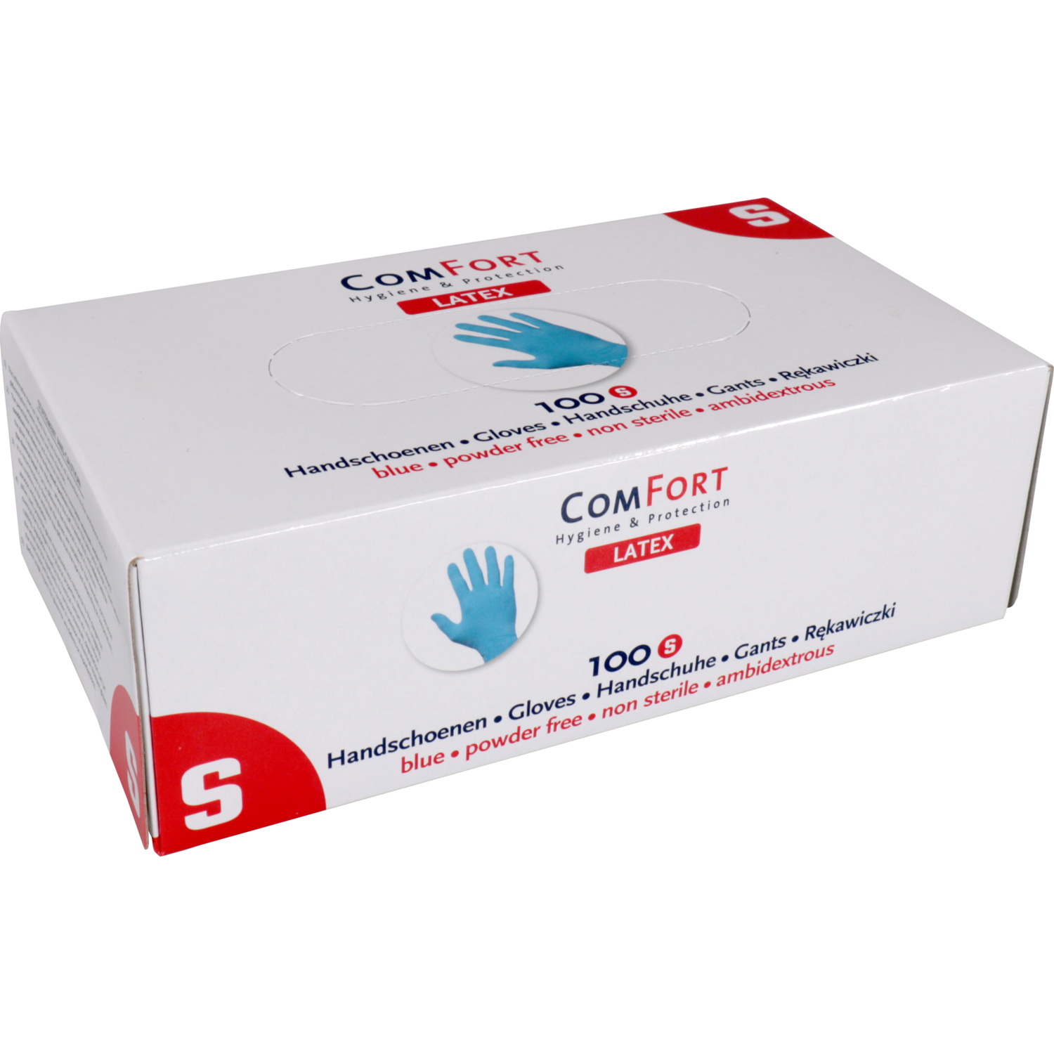 ComFort Handschoen, Latex, ongepoederd, S, 5.8gr, blauw