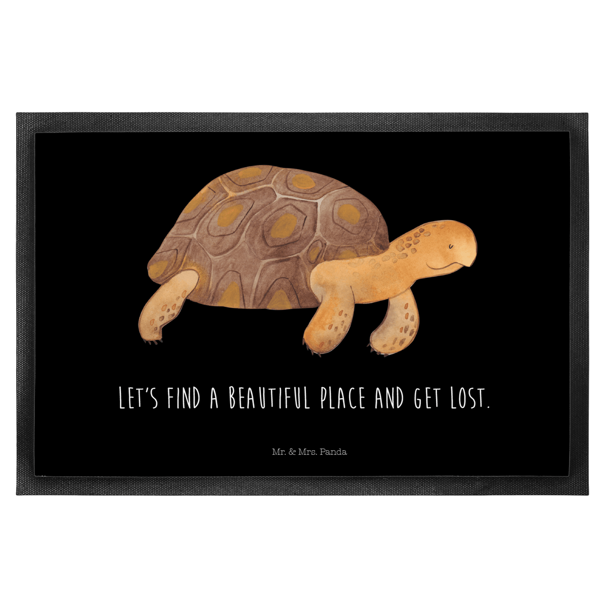 Mr. & Mrs. Panda 40 x 60 cm Deurmat Turtle Marching - Zwart