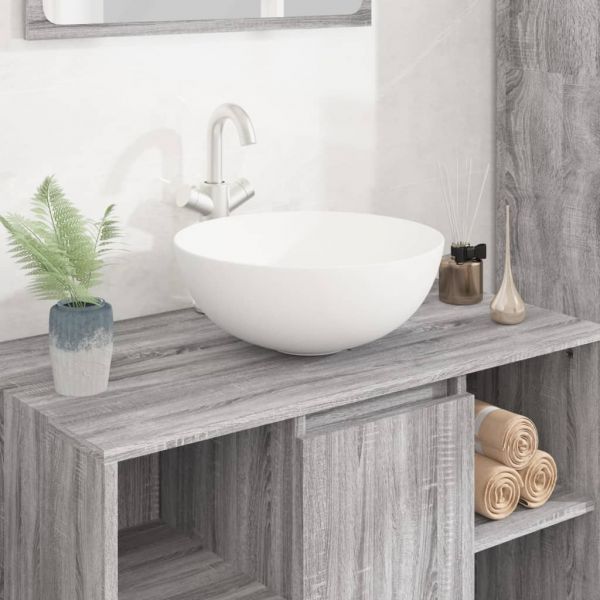 vidaXL Lavatório Redondo 36x15 cm Cerâmica Branco - 3016847766