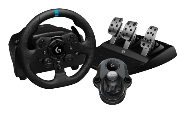 Logitech G G923 - Sæt med rat, pedaler og håndtag til gearskifte - kablet - for PC, Sony PlayStation 4, Sony PlayStation 5