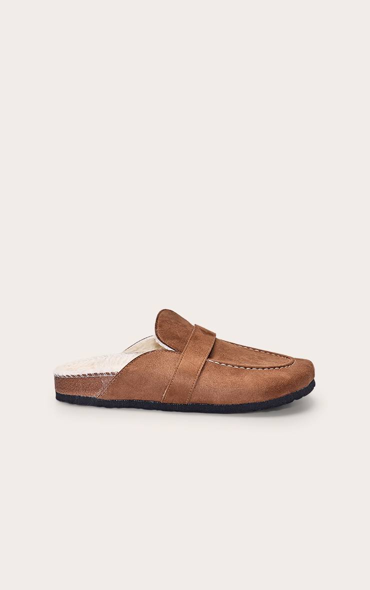 Marron Mules En Synthétique Doublées De Synthétique