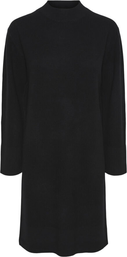 YAS YASEMILIE LS FUNNEL KNIT DRESS S. N Sort