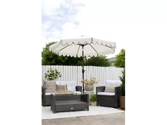 Parasol Blanc/Noir OPEN: 255 x 255 X 250 CLOSE: 15 x 15 x 250 cm - Dorinda