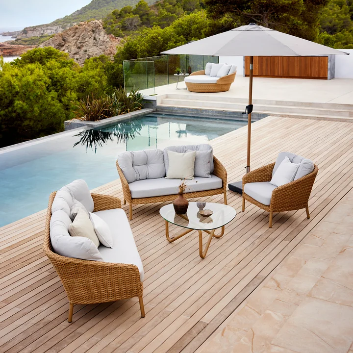 Cane-Line - Ocean large 2-Sitzer Sofa, natural / dunkelgrau