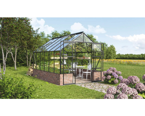 Vitavia Cassandra 9900 kas, enkelvoudig veiligheidsglas 3 mm, 257x385 cm, zwart