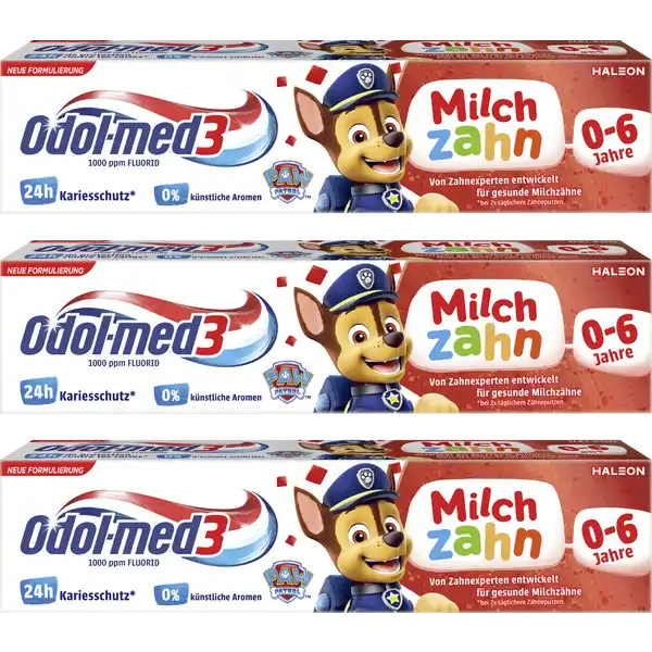 3x50 ml Milchzahn Zahnpasta bis 6 Jahre