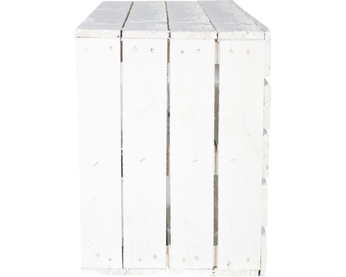 Vintage witte houten doos met plank, 68x40x30 cm