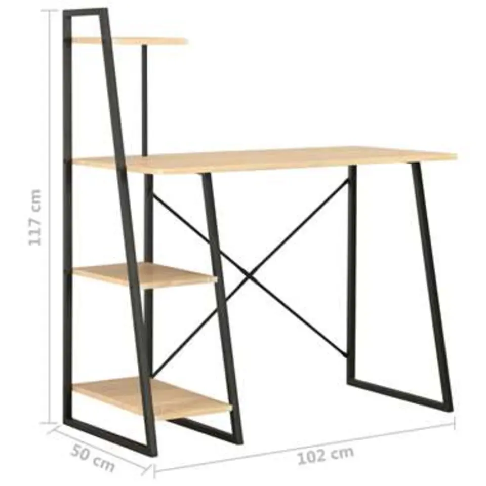 vidaXL - Bureau - Zwart - Bewerkt hout