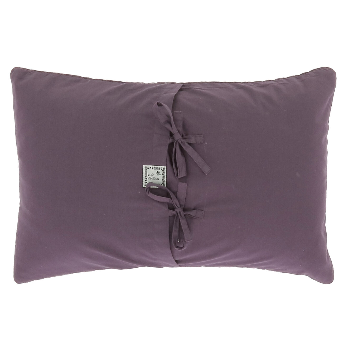 En Fil d'Indienne Housse de coussin en Velours de Coton violette  - 30x45 cm