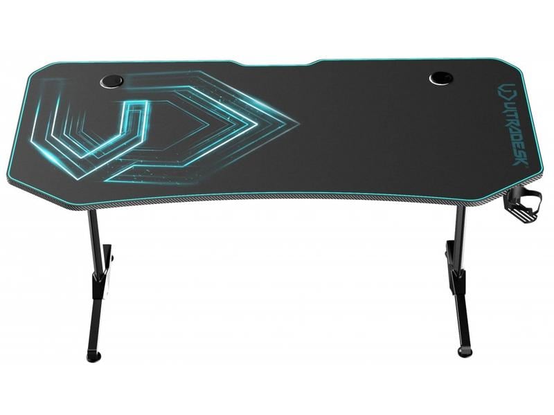 Ultradesk Gaming Tisch Frag XXL Blau Stabiler Gaming-Tisch für bis zu drei Monitore