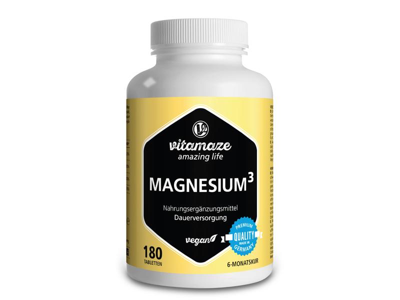 Vitamaze Magnesium³ 3-in-1 Komplex 180 Tabletten Vegane Nahrungsergänzung mit Magnesium
