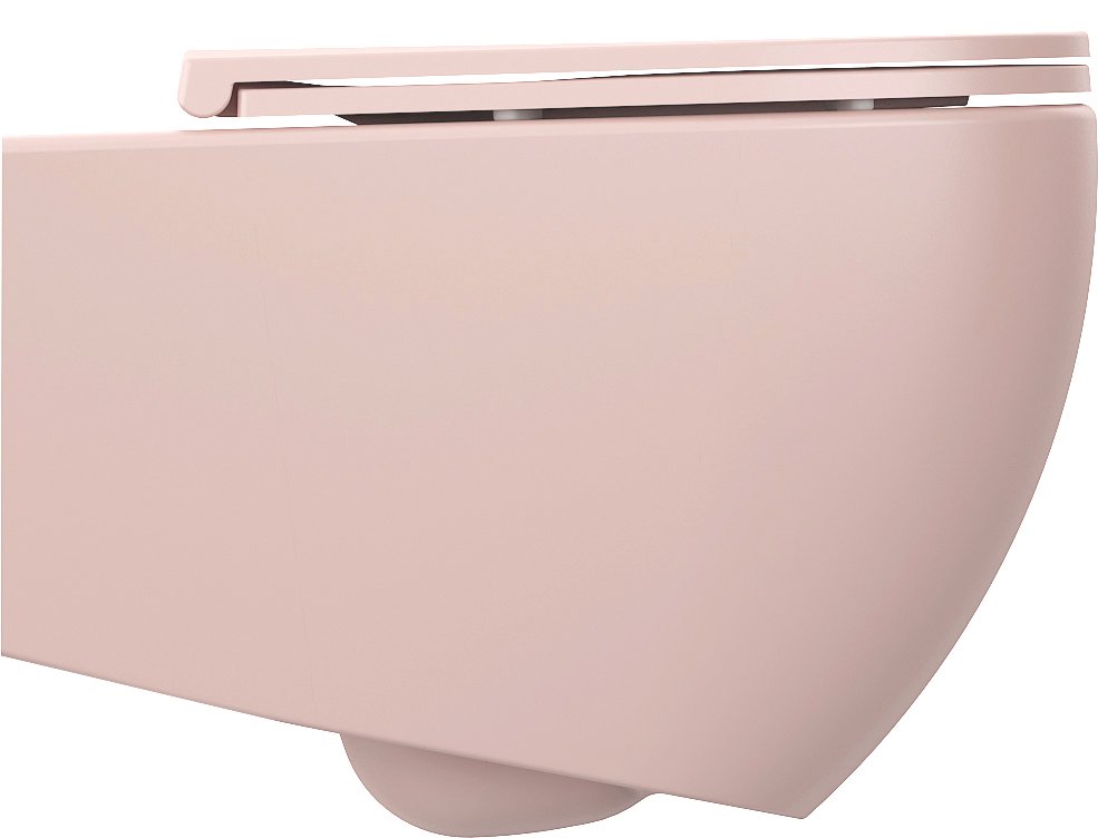 Isvea Infinity randloos toilet 53x36,5cm mat roze