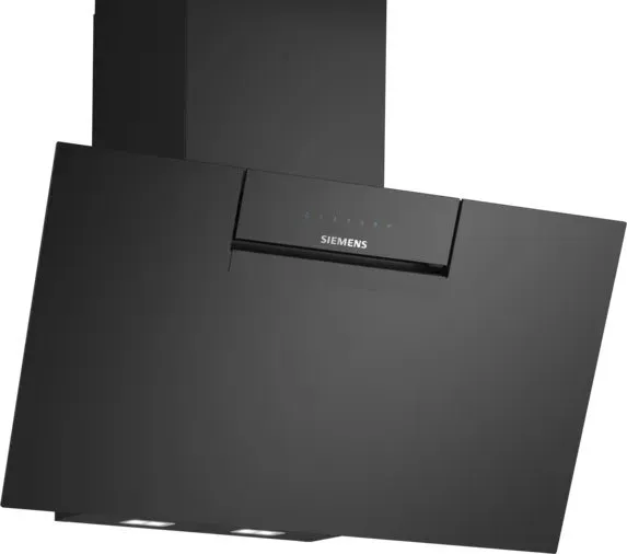 Siemens iQ300 LC87KFN60 - Hætte - skorsten vinklet - bredde: 79 cm - dybde: 43.3 cm - udtrækning og recirkulation (-) - sort