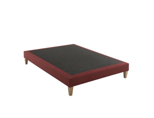 SOMEO - Sommier 180 x 200 Sommier déco tapissier crépuscule rouge 180 x 200
