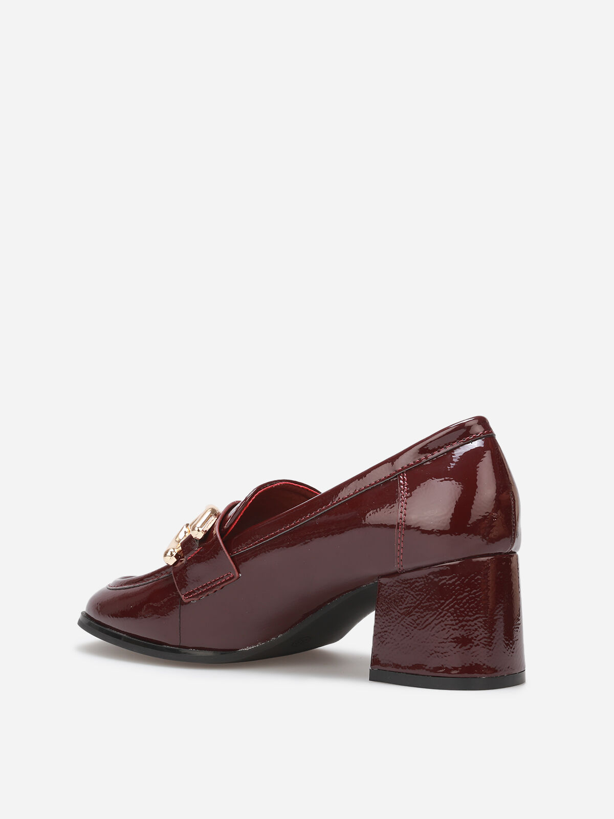 Mocassins à talon et mors dorés- Bordeaux