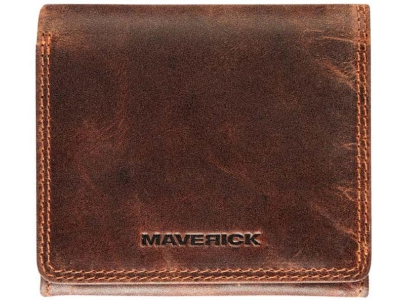 Maverick Portemonnaie Original 10 x 9 cm, Braun Geldbeutel mit RFID Schutz