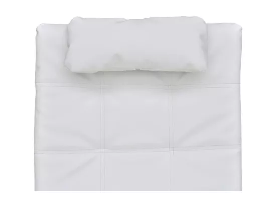 Prolenta Premium - Chaise longue avec oreiller Blanc Similicuir