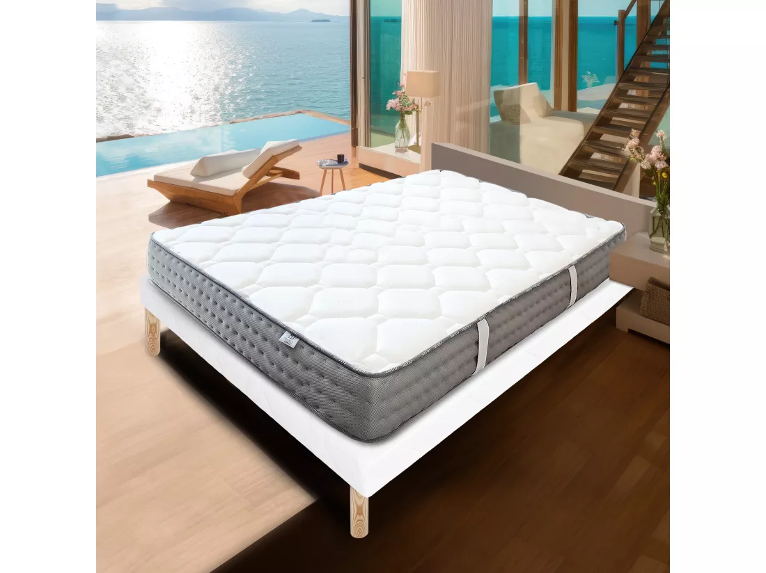 Ensemble Matelas 90x190 cm, Zen, 20 cm + sommier blanc