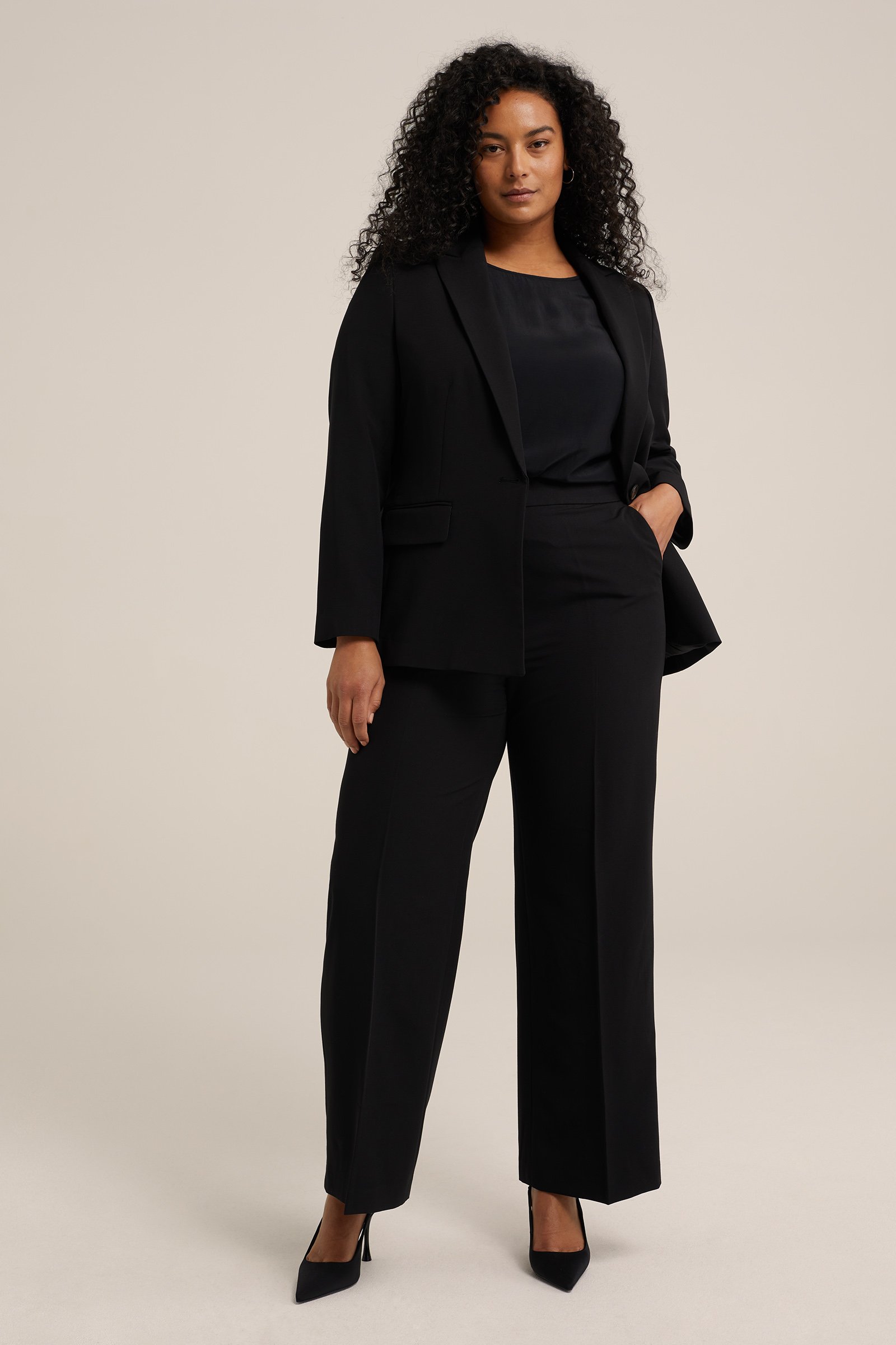 regular fit pantalon - Curve WE Fashion Zwart