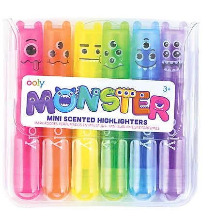 Ooly Mini Highlighter m. Duft - Monster - 6 st.
