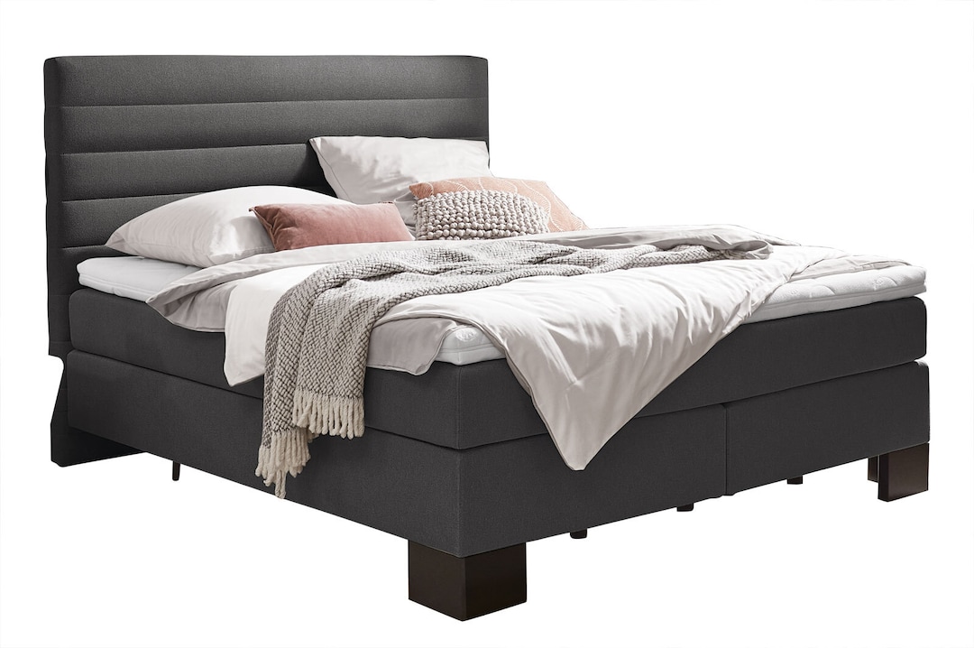 LIFE STYLE by schlaraffia Boxspringbett LINEA 180 x 200 cm anthrazit
