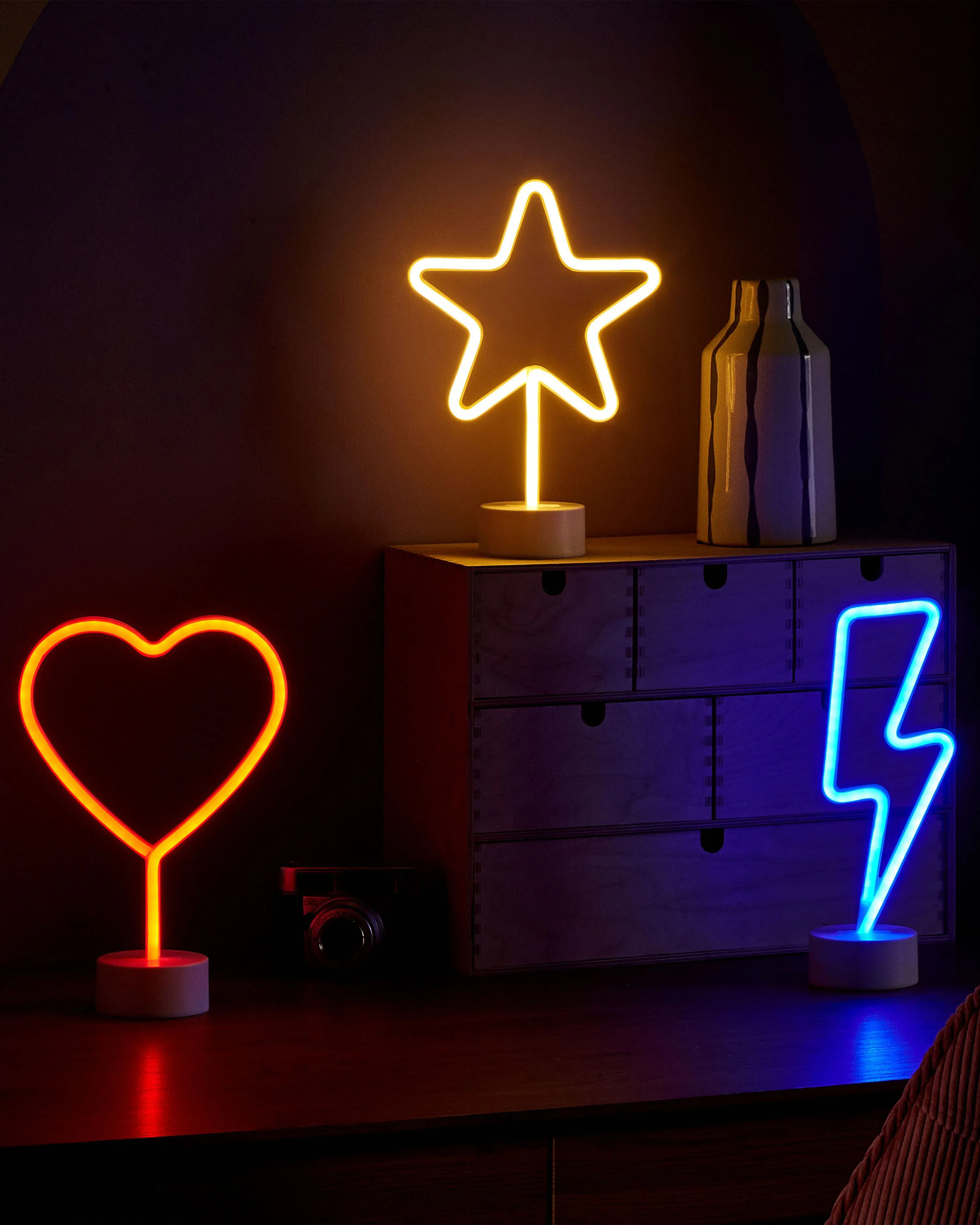 Set van 3 LED neon lichtbord FLORETTA Meerkleurig