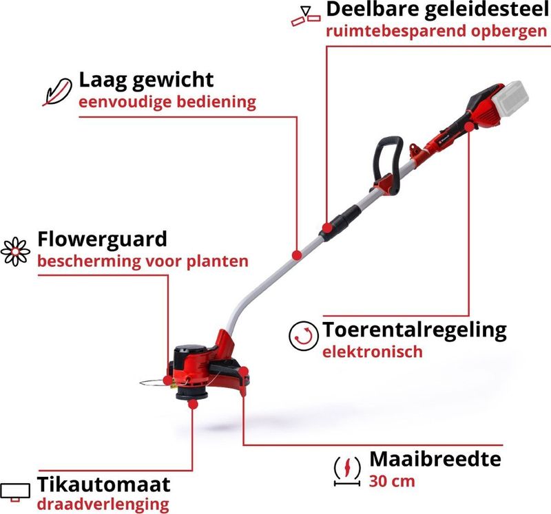 Einhell - GE-CT 36/30 Li E-Solo - Accu Grastrimmer - Power X-Change - 36 V - Draagriem