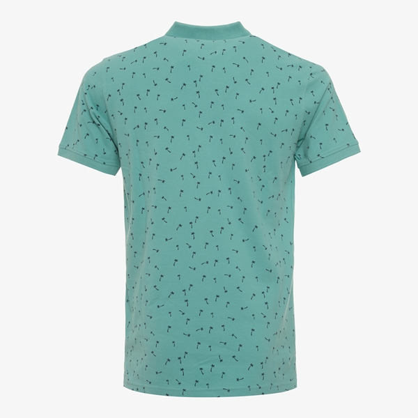 Unsigned heren polo groen met all over print
