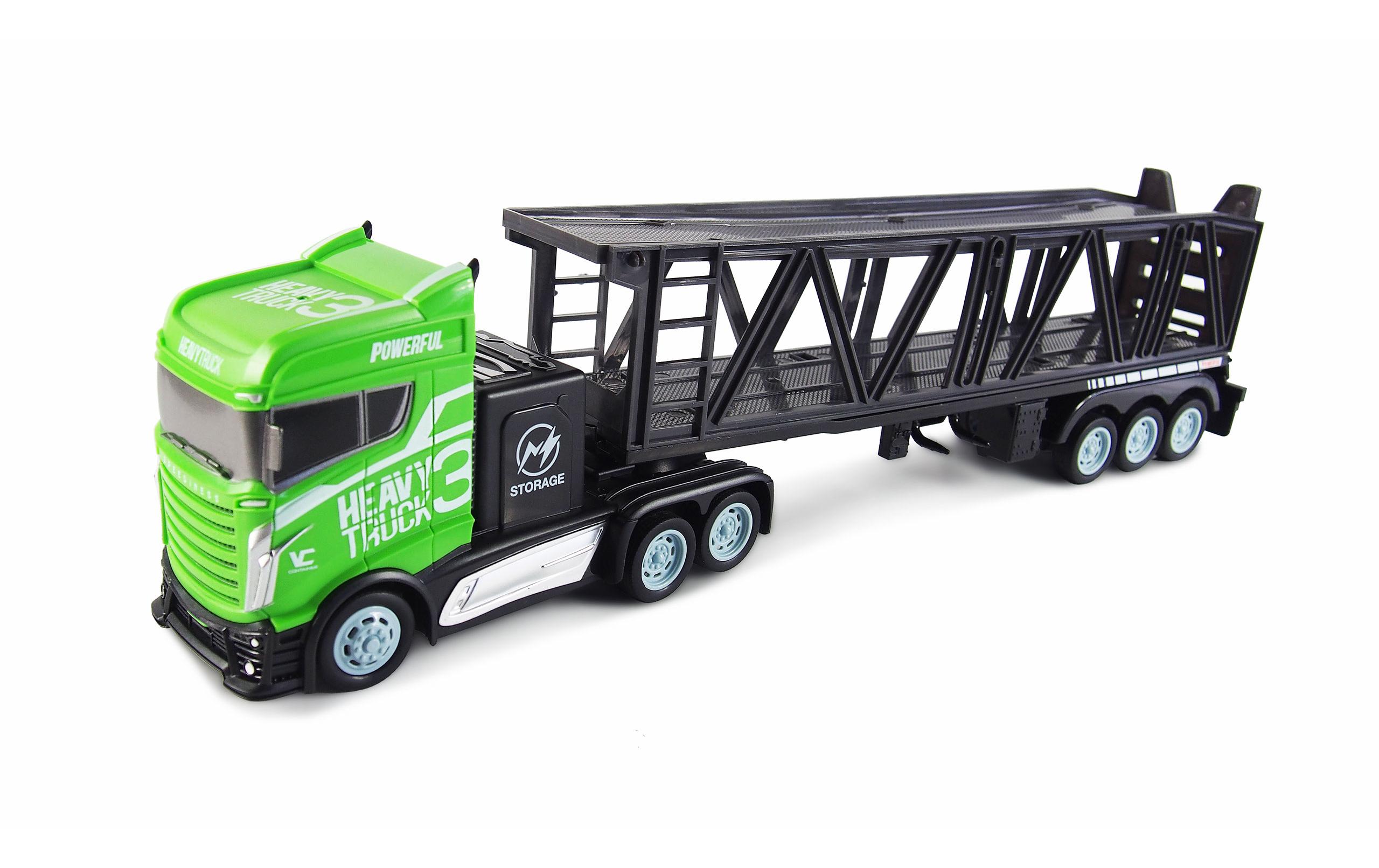 Lastwagen mit Autotransporter Auflieger RTRRC Sattelzug mit Anhänger