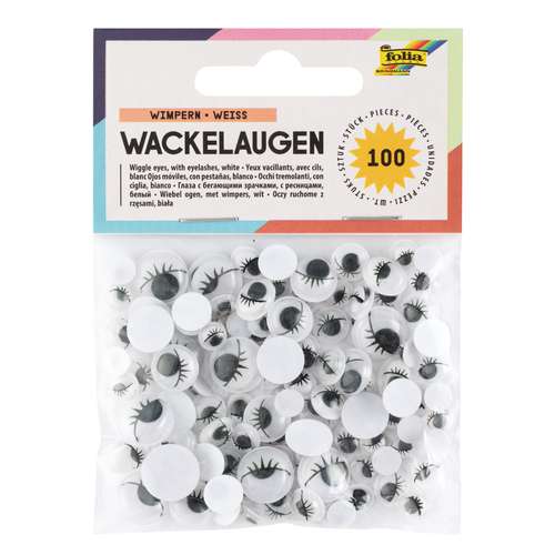 FOLIA® Wackelaugen mit Wimpern