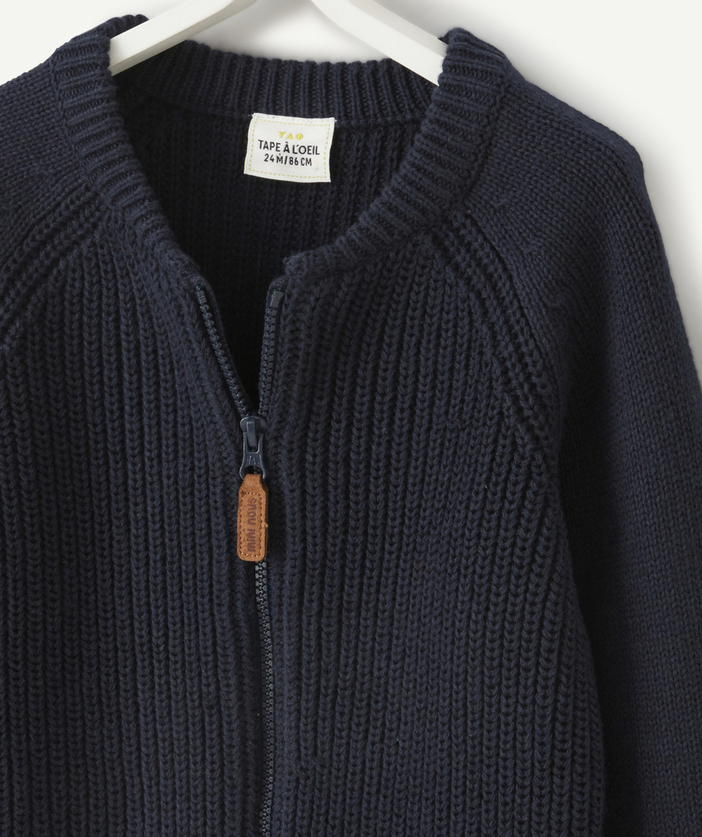 CARDIGAN ZIPPÉ BÉBÉ GARÇON BLEU MARINE