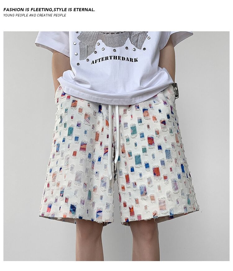 AXEN - Geruite shorts met trekkoordtaille