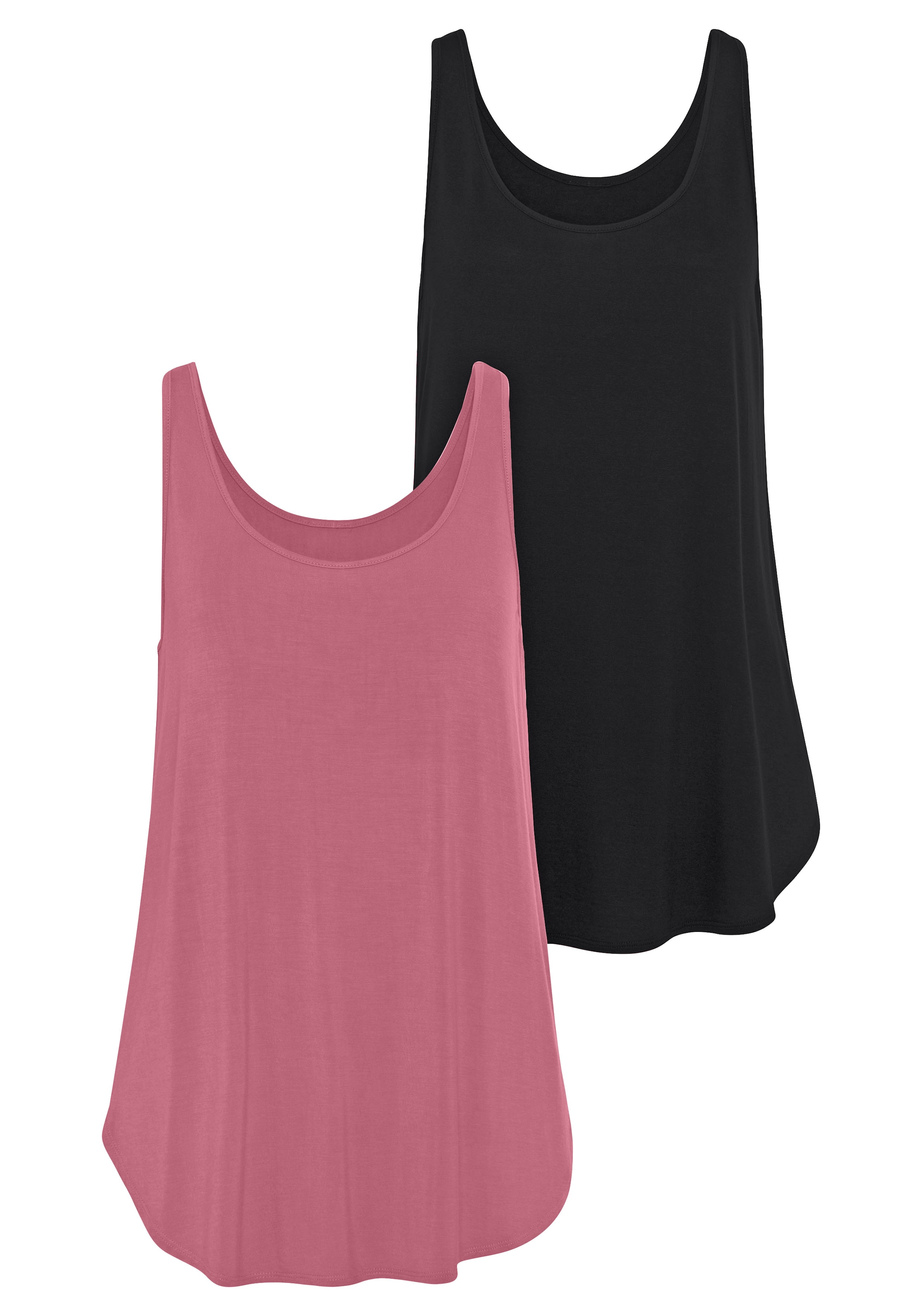 LASCANA Longtop »mit gerundetem Saum«, aus weichem Viskose-Stretch
