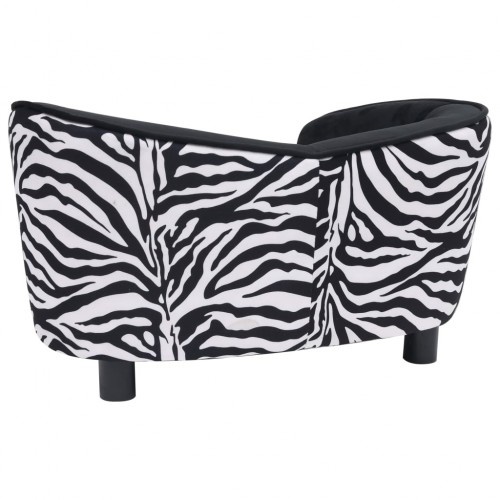 Sofá para cães com estampa de zebra, preto