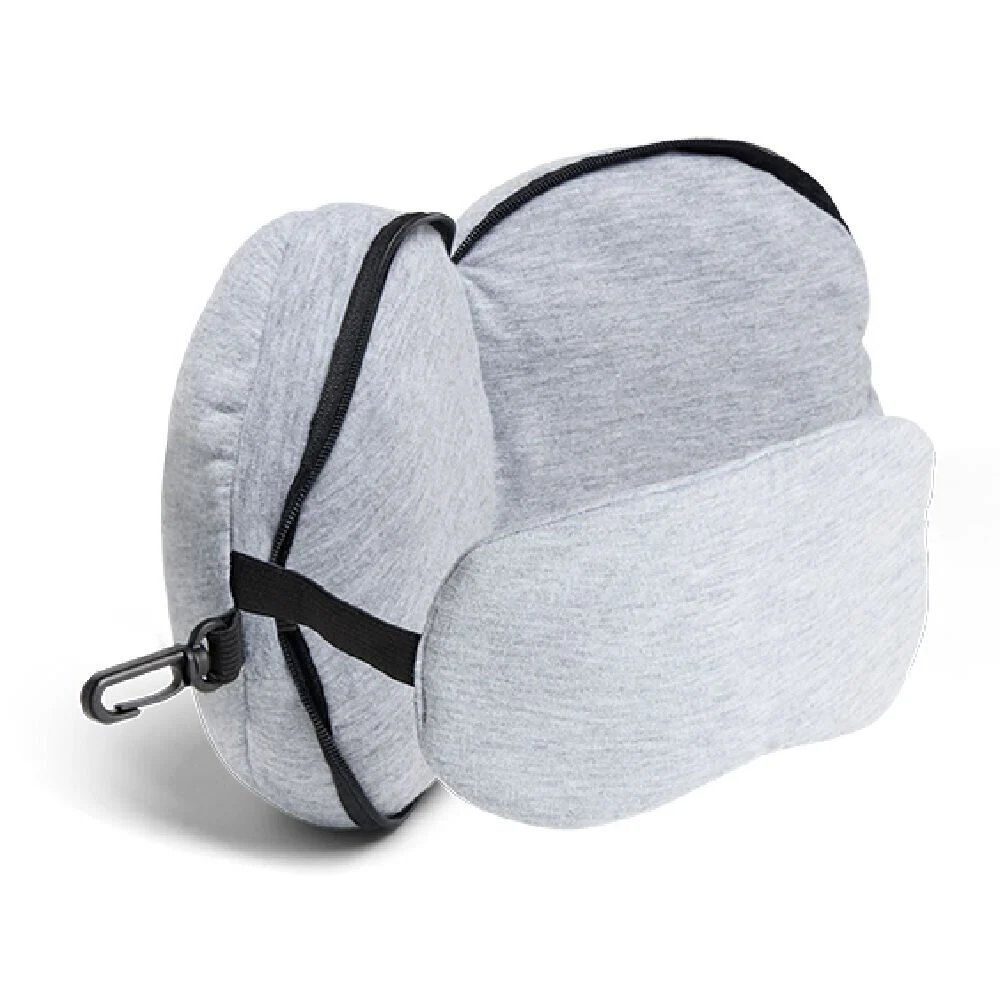 Oreiller de voyage 2 en 1 masque pour les yeux polyester - 3 coloris
