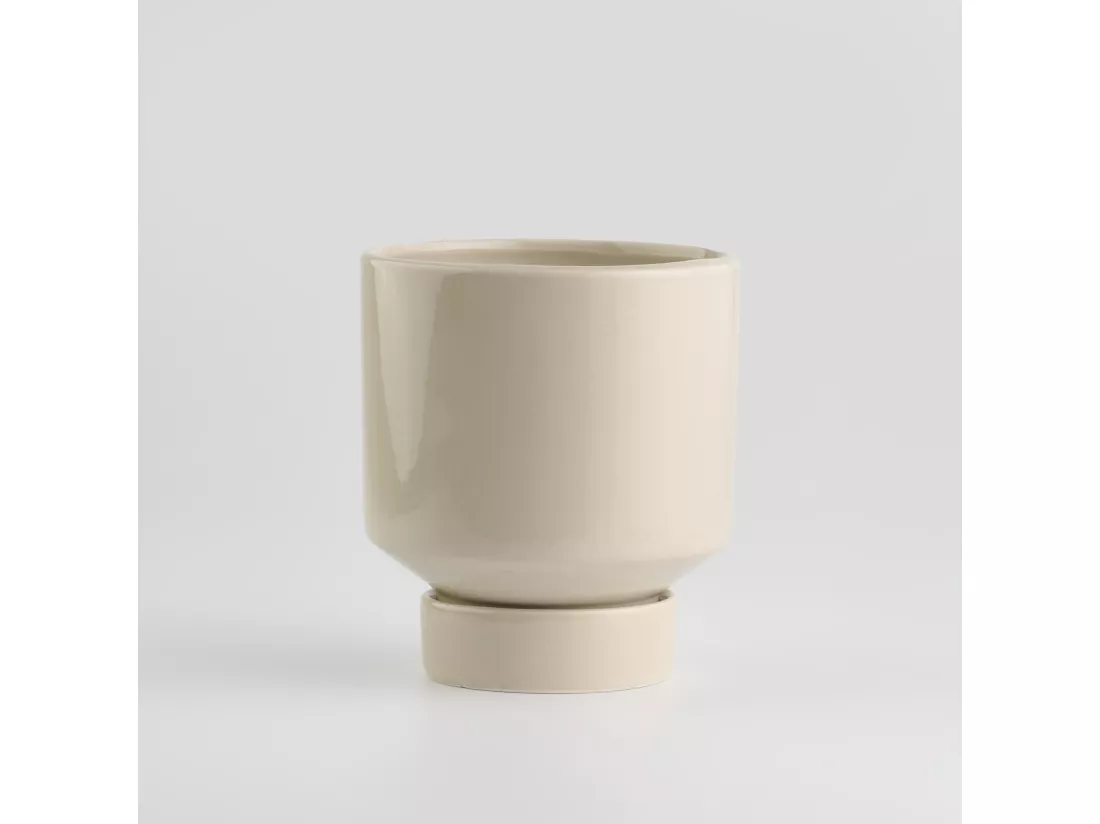 Pot De Fleurs Gabriela Beige Moyen 14.5 x 14