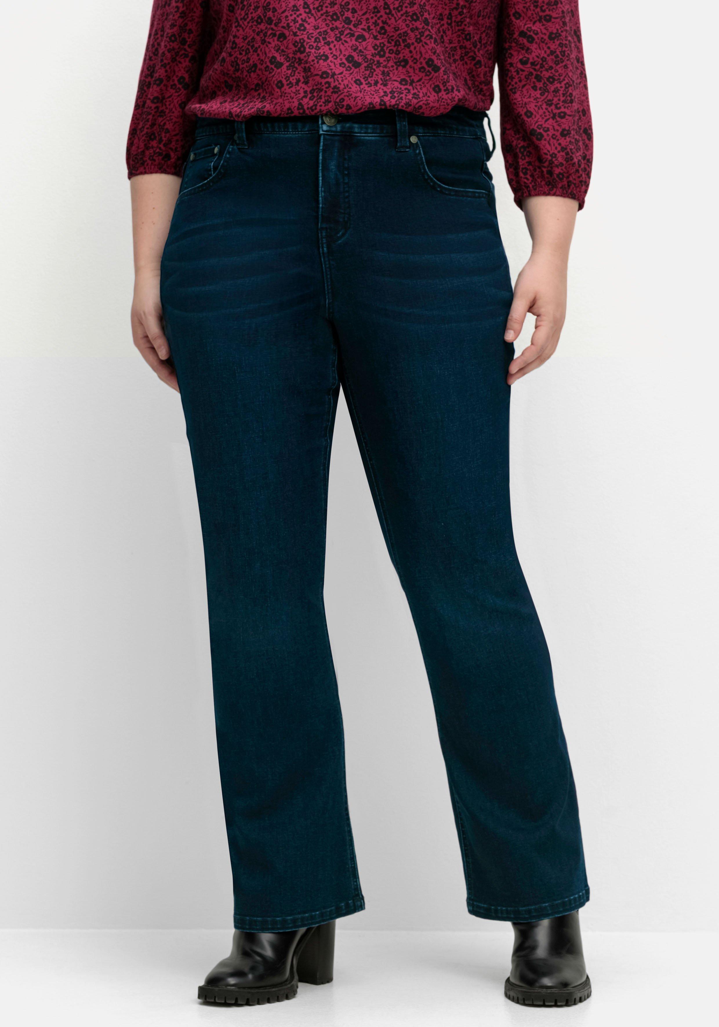 Bootcut-Jeans mit Catfaces und Shaping-Einsatz