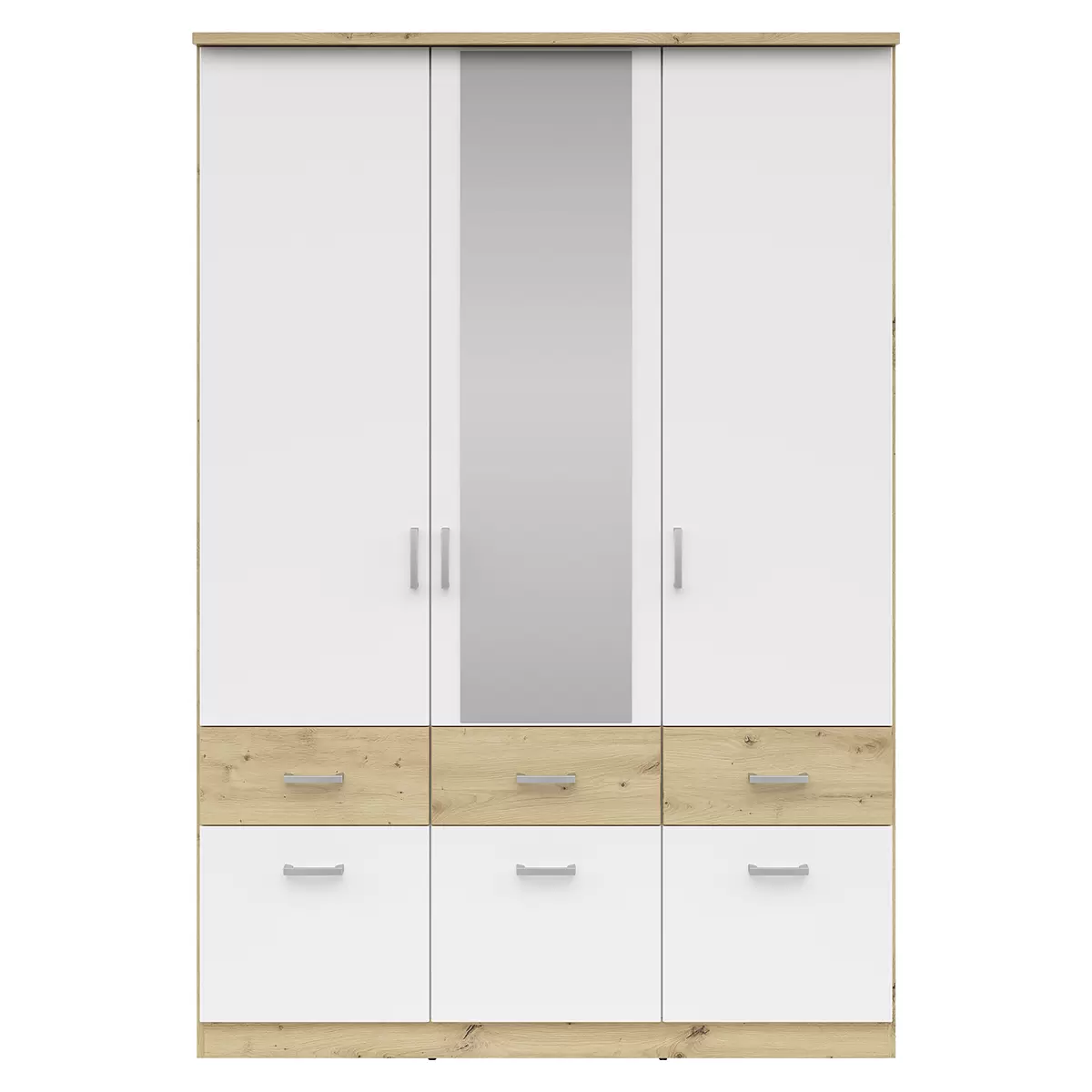 Kleiderschrank 3-trg. Brando 3 SP weiss,Eiche