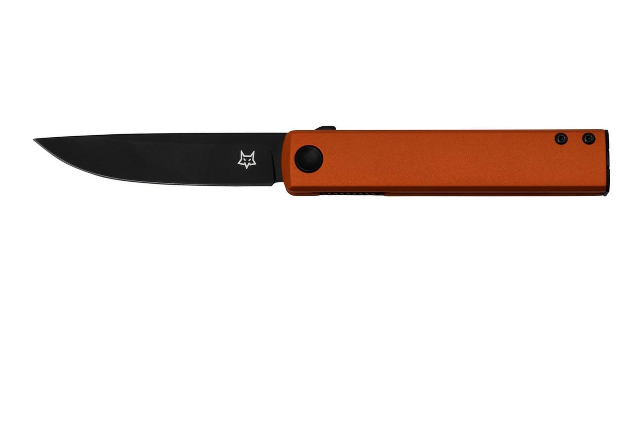 Fox Knives Chnops, FX-543 ALO, Orange Aluminum, Black Becut zakmes, Riccardo Gobbato design